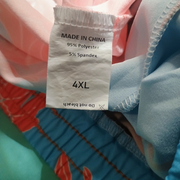 🧡💙 NWOT Floral Print Pants 3X Orange Blue Tropical Vacation Beach Lightweight - Picture 2 of 3